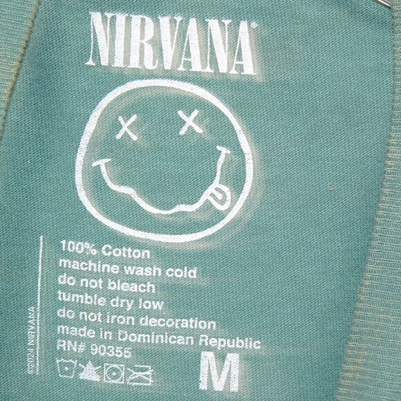 Nirvana In Utero Angel Graphic T-Shirt Green Distressed NWOT Size Medium - Picture 3 of 5